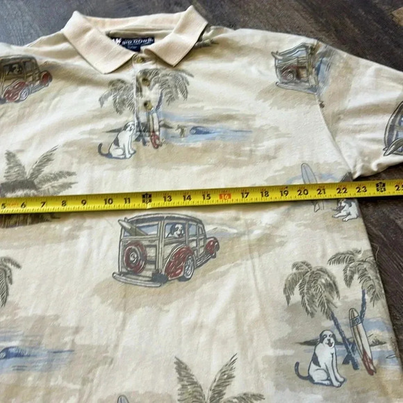 Vintage 🐾Big Dog Hawaiian Polo Shirt XL All Over Print - Picture 2 of 9